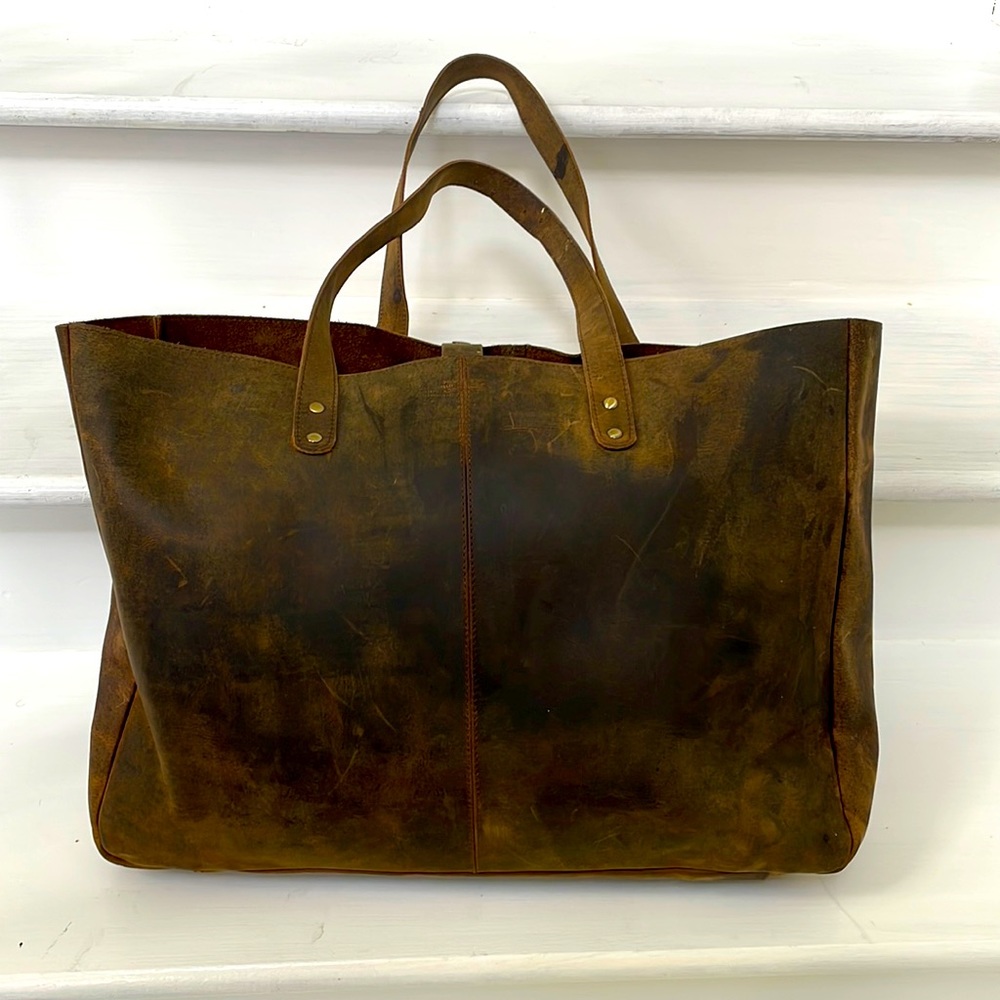 All Leather Rich Brown Large tote/handbag